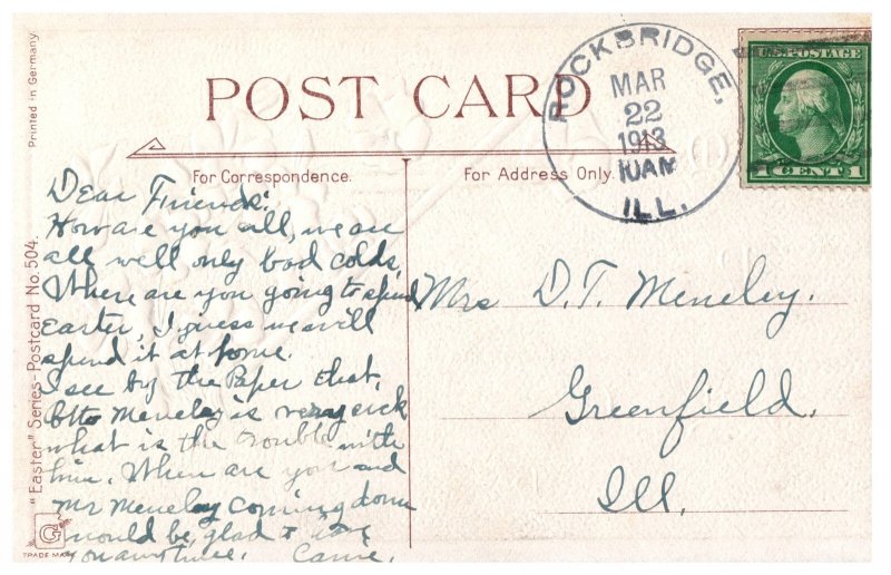 On This Easter Morn Vintage 1913 Embossed Flowers Postcard Germany