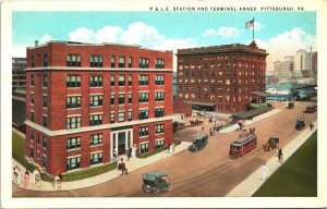 Postcard PA Pittsburgh & Lake Erie Railroad Station & Terminal Annex 1920s V193