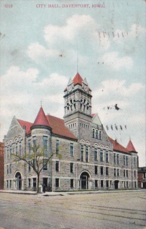 Iowa Davenport City Hall 1909