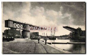 Postcard Old Port De Brest Military Bridge Boat Turning