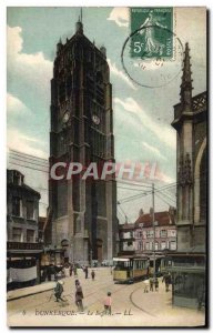 Old Postcard Dunkerque The Belfry Tramway