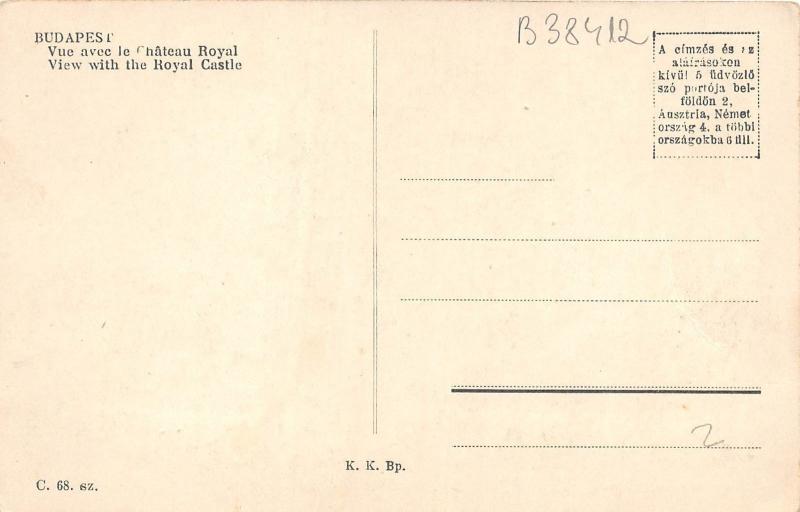 B38412 Budapest View with the Royal Castle   hungary