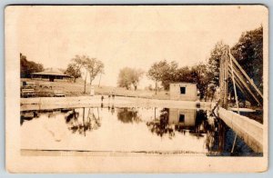 RPPC 1910's COLUMBUS KANSAS SPRING LAKE PARK SWIMMING POOL BATH HOUSE PAVILION