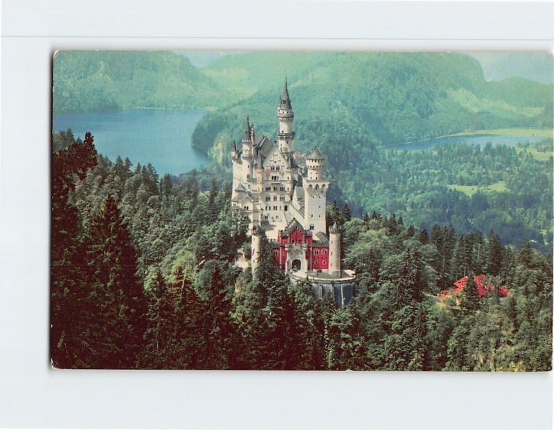 Postcard Castle Neuschwanstein in Bavaria, Schwangau, Germany