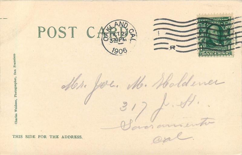 c1906 Printed Postcard; Panorama of Oakland CA Alameda County Posted