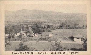 East Ryegate Vermont VT Cabins Birdseye View 1930s-50s Postcard