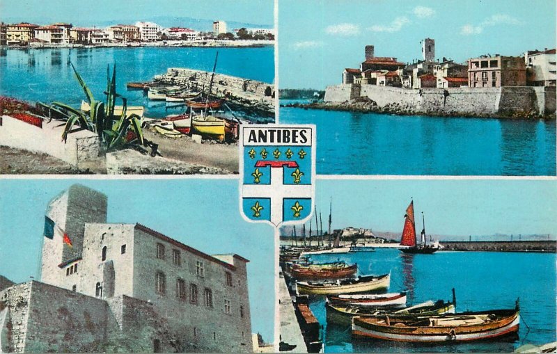 Postcard France Antibes multi view