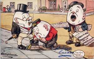 Happy Easter Eggs Egg-Stra Newspaper TUCK Egg-Cellent Series Postcard G78