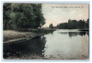 1907 Santa Fe New Mexico Territory Cancel Fox River Aurora Illinois IL Postcard