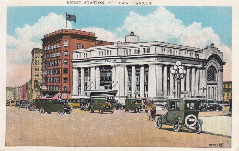 Canada Ottawa Union Railway Station vintage postcard 