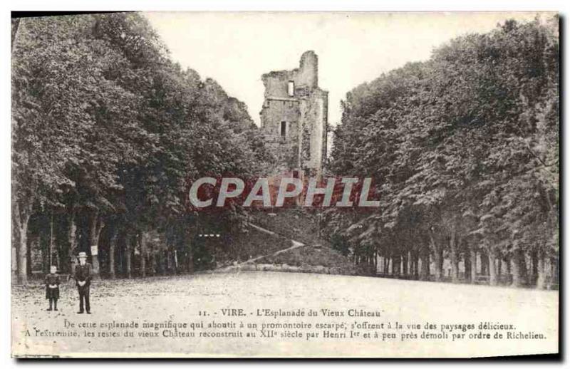Old Postcard Vire L & # 39esplanade old Chateau