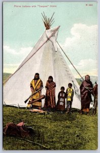 K49/ Native American Indian Postcard c1910 Plains Indians Teepee Home 442