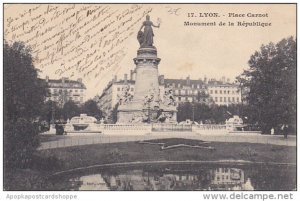 France Lyon Place Carnot Monument de la Republique 1905