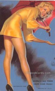 Earl Moran 1945 Mutoscope Artist Pin Up Girl, Non Postcard Backing Unused 