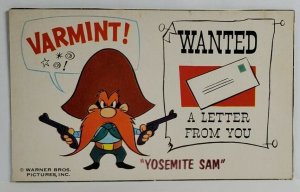 Yosemite Sam Wanted A Letter From You Warner Bros c1960s Postcard S16
