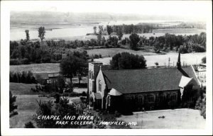 Parkville Missouri MO Park College Chapel Real Photo Vintage Postcard