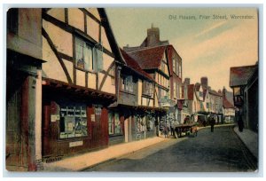 1908 Old Houses Friar Street Worcester England Posted Antique Postcard