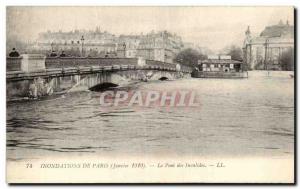 Old Postcard From Paris Floods Le Pont des Invalides