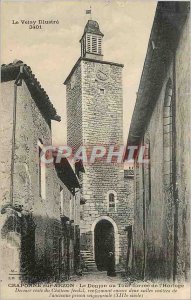 Old Postcard Craponne on Arzon Dungeon or Carree Clock Tower