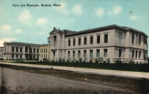Vintage Postcard New Art Museum Building Historic Landmark Boston Massachusetts