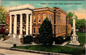 Postcard COURT HOUSE SCENE Hattiesburg Mississippi MS AM2729