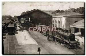 Postcard Old Train Locomotive Beziers South Station