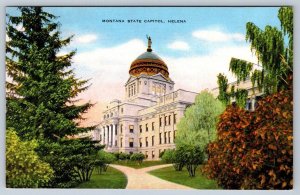 Montana State Capitol, Helena, Vintage E.C. Kropp Linen Postcard