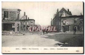 Old Postcard Creil Creil Rur Gambetta Gambetta Street Militaria