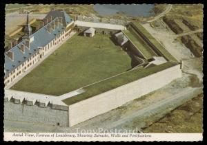 Aerial View, Fortress of Louisburg, Showing Barracks, Walls and Fortifications