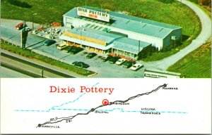Dixie Pottery Abingdon VA Virginia UNP Chrome Postcard T18