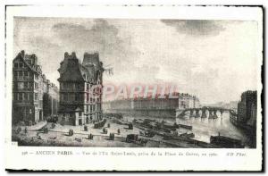 Old Postcard Old Paris View of L & # 39lle Saint Louis taking the place of Gr...