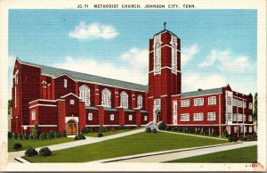 Street View Methodist Church Building Johnson City Tennessee TN Postcard Unused 