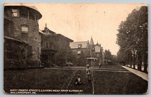 Williamsport  Pennsylvania  West Fourth Street  Elmira Street  Postcard  1912