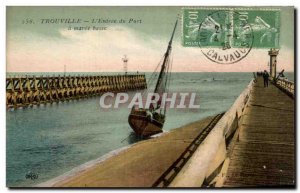 Old Postcard Troucolle L & # 39Entree Du Port A Marce Bass Boat