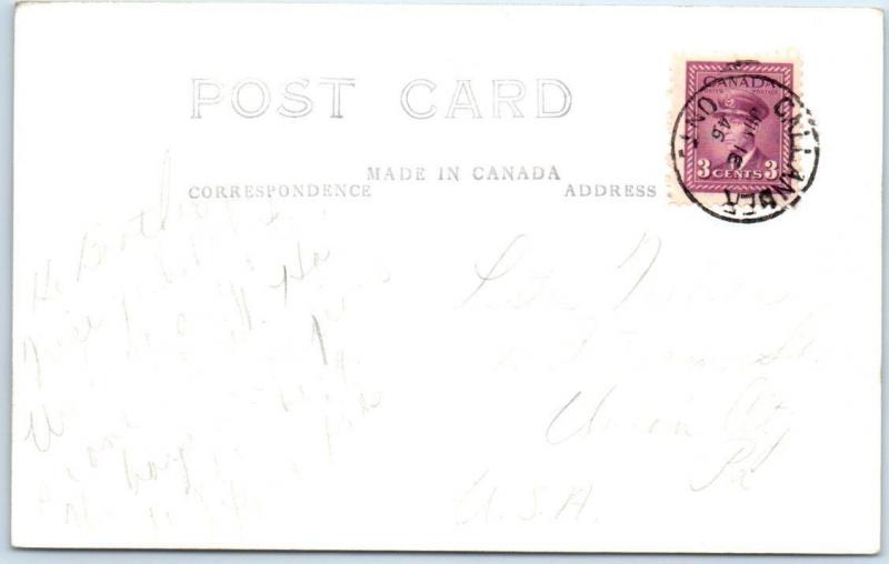 RPPC  BRACEBRIDGE, ONTARIO Canada   EXAGGERATION FISHING  1946  Postcard