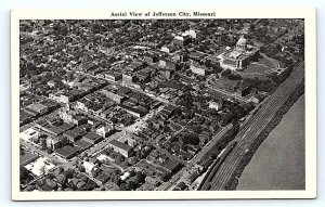 JEFFERSON CITY, MO Missouri ~ AERIAL VIEW of CITY & Capitol  c1950s Postcard