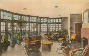 Hand-Colored Postcard; Mimslyn Hotel Solarium Luray VA by Shenandoah Nat'l Park