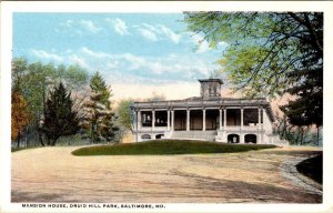 Baltimore, MD Maryland  MANSION HOUSE Druid Hill Park Home  ca1920's Postcard