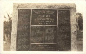 Bradford Massachusetts MA World War I Memorial Real Photo Vintage Postcard