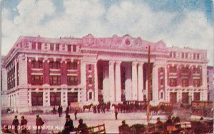 CPR Depot Winnipeg Manitoba MB Train Station c1907 RPO Private Postcard H1