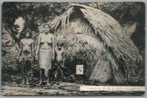 JAPAN ABORIGENE FAMILY ANTIQUE JAPANESE POSTCARD