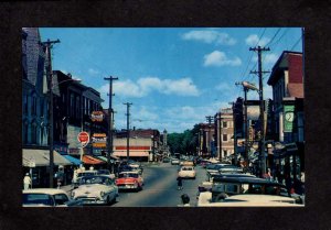 NH Main St Rexall Drug Store Woolworth Laconia New Hampshire Postcard