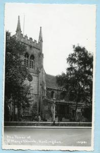 UK - England, Cambridgeshire, Huntingdon, Tower of St. Mary's Church   *RPPC