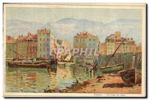 Old Postcard Fantasy Illustrator Casimir Raymond Toulon A corner of the harbor