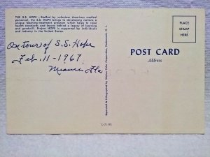 S.S. HOPE Ship PROJECT HOPE volunteer medical staff postcard written 1967  Postc