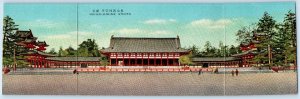 Kyoto Prefecture Japan Postcard Heian Shrine Kyoto c1910 Antique Fold Out