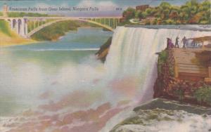 Canada Niagara Falls American Falls From Goat Island 1959
