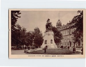 Postcard Strathcona Statue And Dominion Square, Montreal, Canada