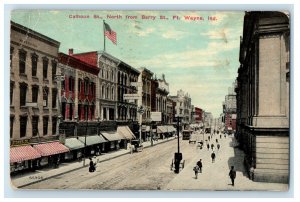 1912 Calhoun St. North From Berry St. Fort Wayne Indiana IN Postcard
