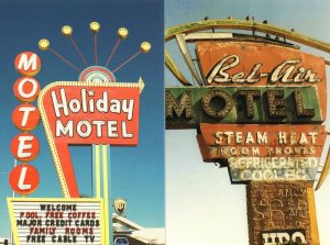 Bel Gin Belgium American Holiday Motel Phones Bar 2x Plain Back Postcard s